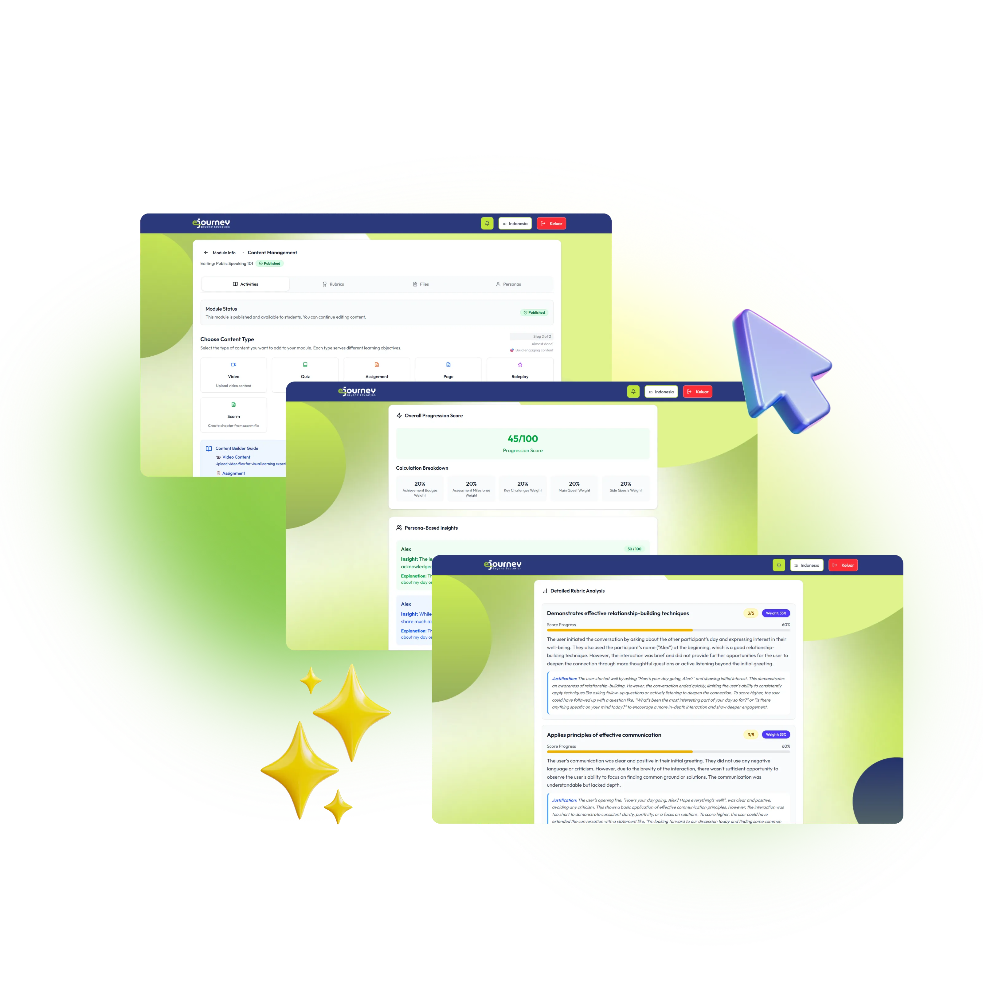 Penilaian otomatis & feedback instan